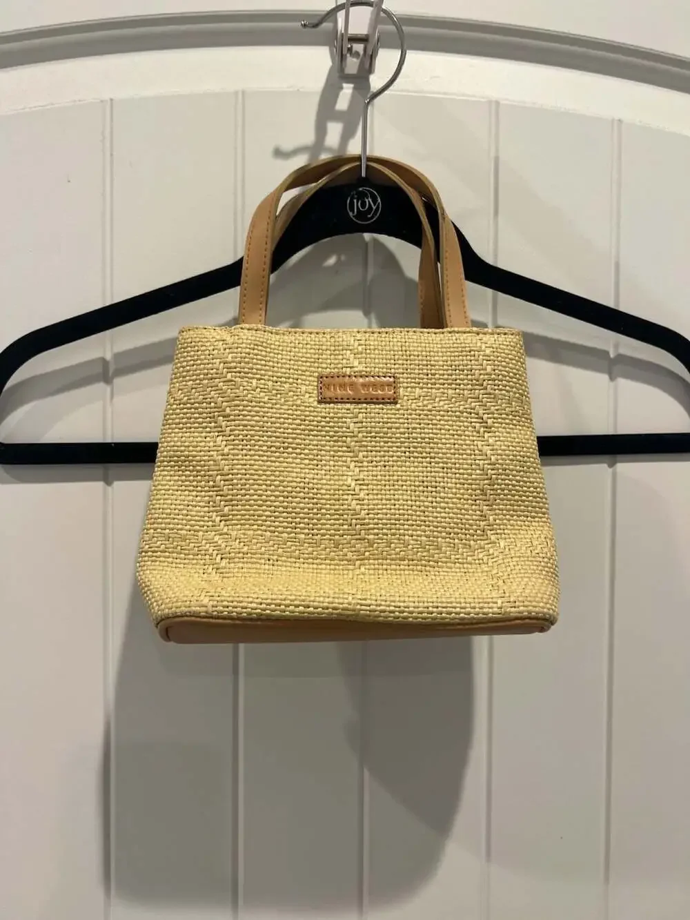 Nine West Straw Woven Small Top Handle Handbag